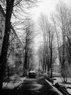 Winter in Minsk - black and white street photo set