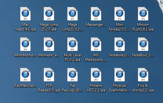 IPA application files saved on computer