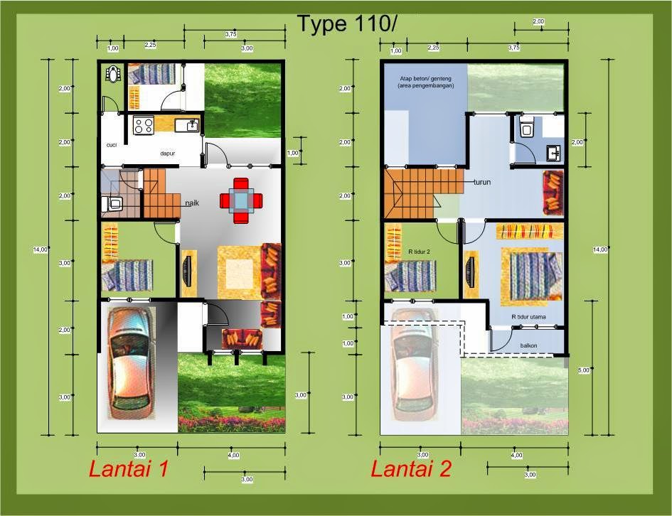 Desain Rumah Minimalis 2 Lantai Type 72 - Foto Desain 