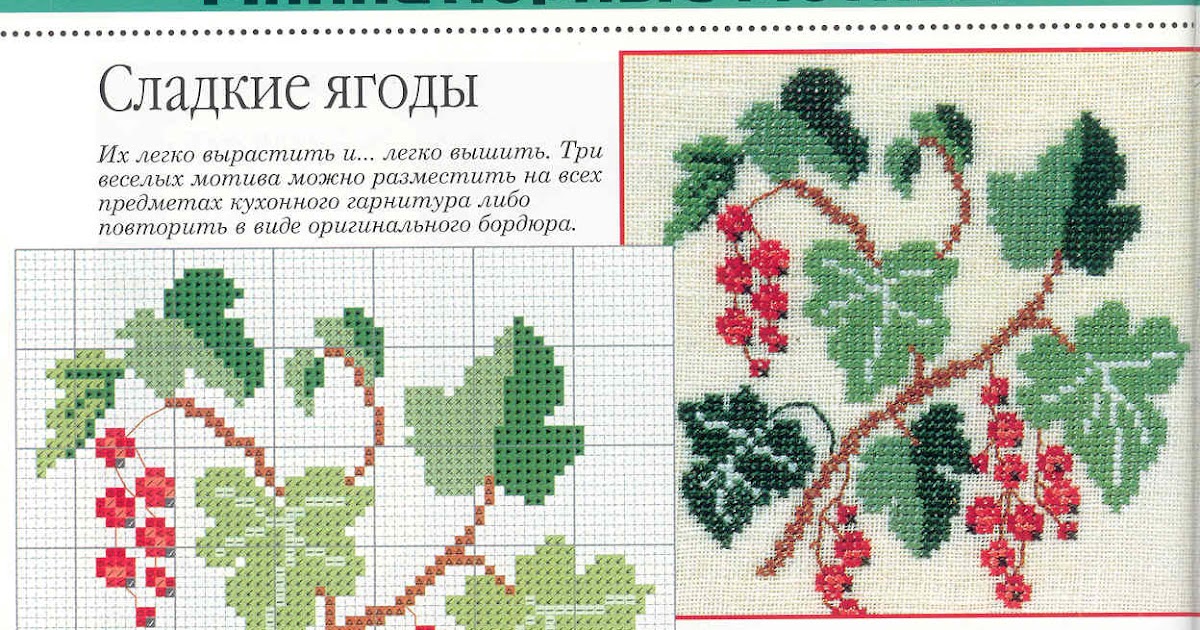 Вышивка крестом красная смородина схема 92