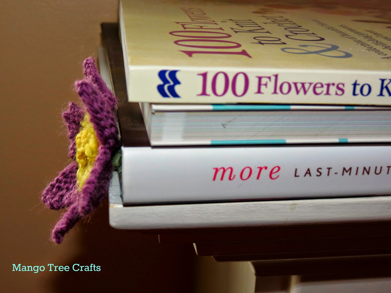 Knitted Flower Bookmark