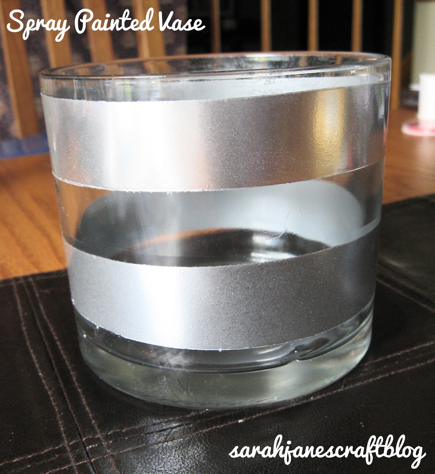 Sarah Jane S Craft Blog Silver Striped Spray Painted Vase