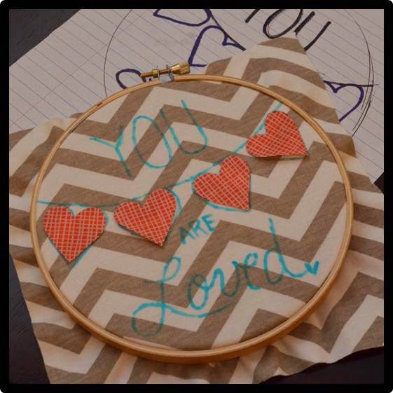 A Texas Belle "Love" Embroidered Wall Hanging