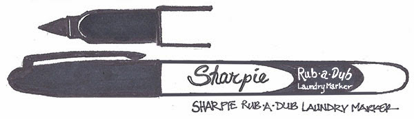 a pen a day: pen 125: sharpie rub-a-dub fine point fabric pen