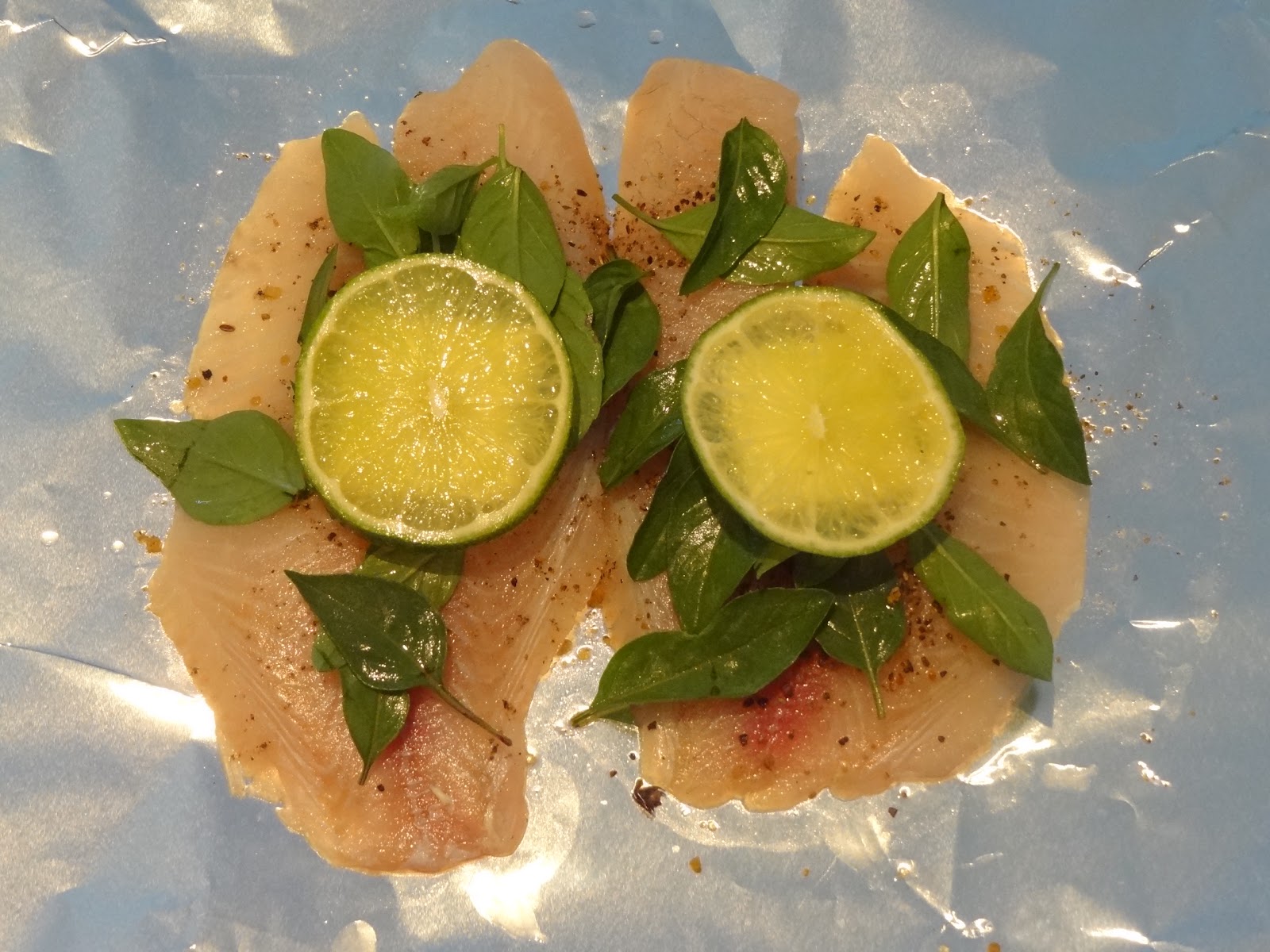 Baked Tilapia with lime and basil
