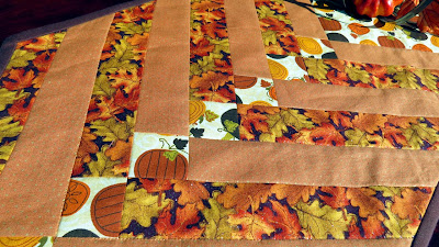 Autumn table runner Gorgeous fall fabrics with glitter!