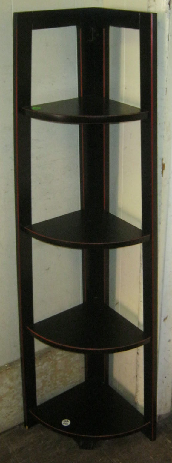 Uhuru Furniture & Collectibles Black Corner Shelf SOLD