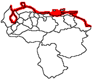Verbreitung von Pelecanus occidentalis (Braunpelikan) in Venezuela