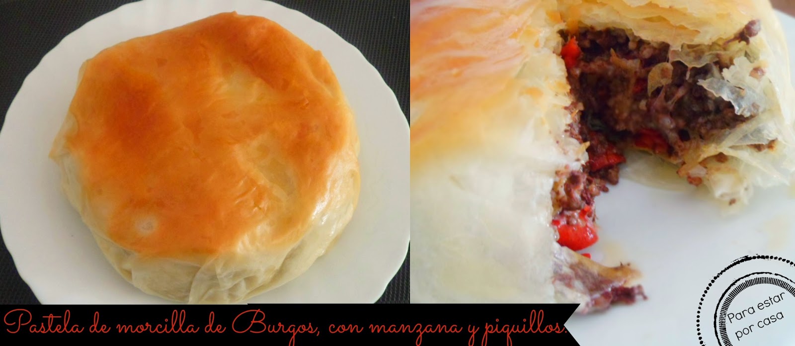 Pastela De Morcilla De Burgos, Manzana Y Piquillos
