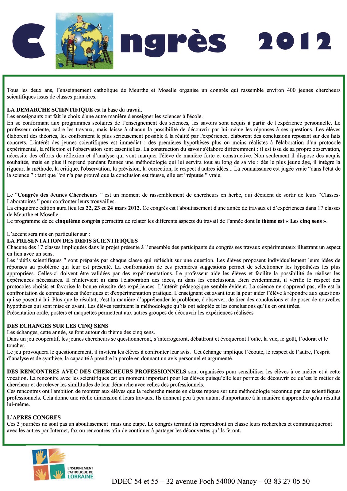 rencontre des jeunes chercheurs