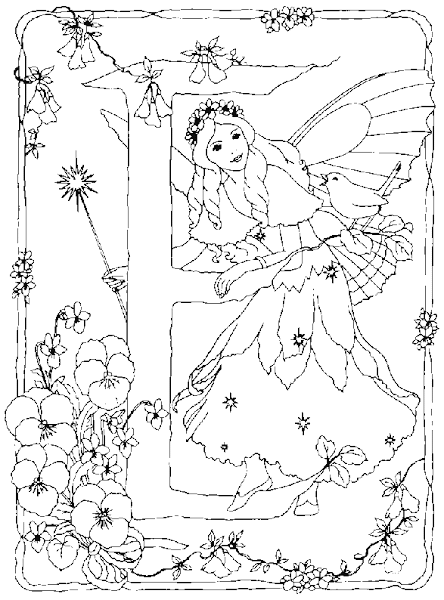 Fairy Coloring Pages Alphabet Letters