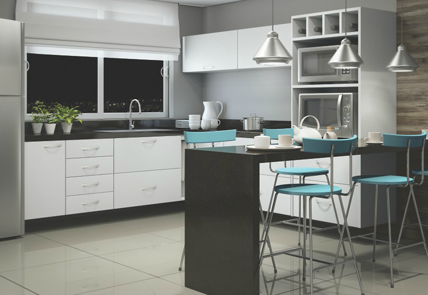 cozinha planejada branca Dimare