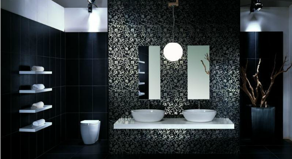 contemporary black and white bathroom ideas, designs, furniture 2015