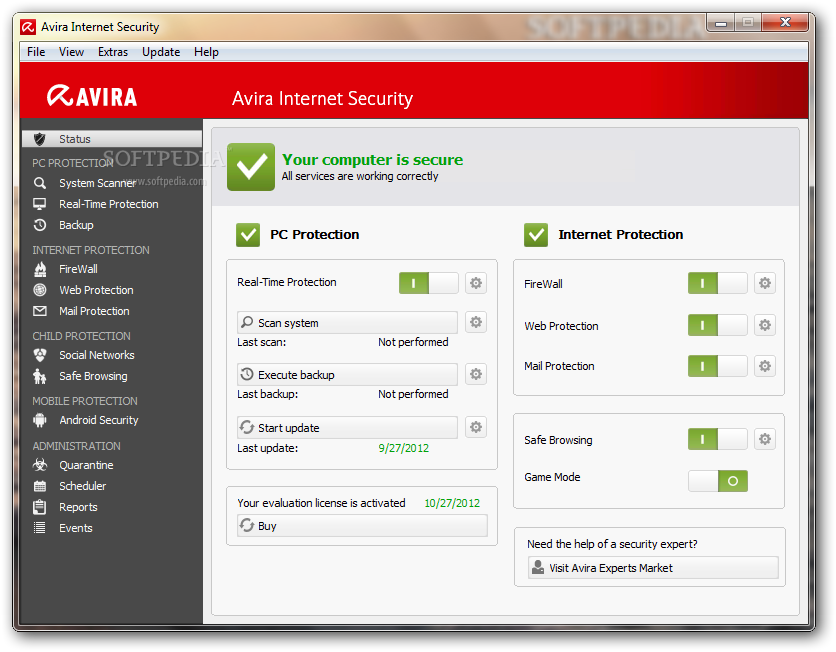 برنامج الحماية الألماني مع المفتاح والتحديث Avira Internet Security 2013 v13 + Key+Offline Update