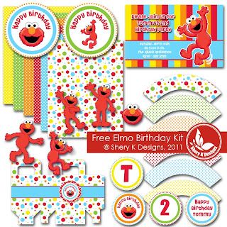 Free SVG and Pintable Elmo Birthday Kit