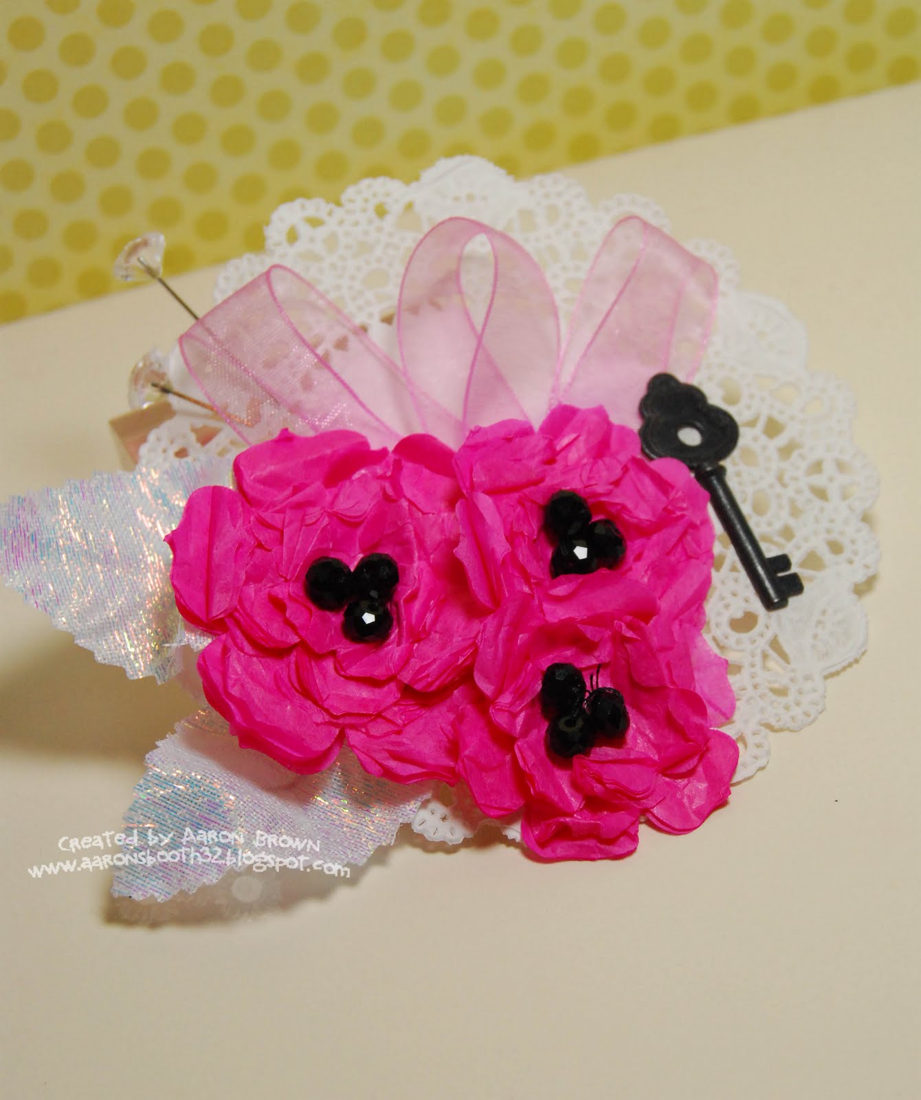 Booth 32 Tissue Paper ChallengeMother's Day Paper Corsage