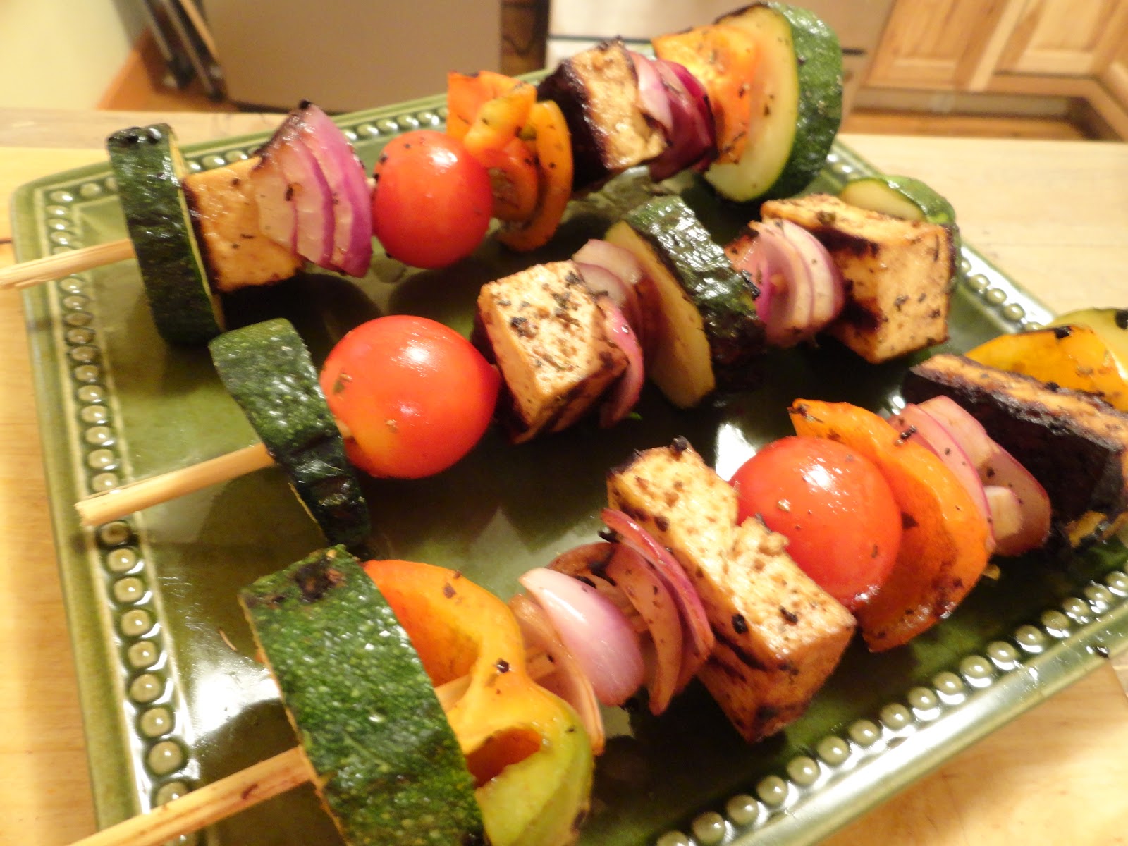 The "V" Word Grilled Tofu Veggie Kabobs