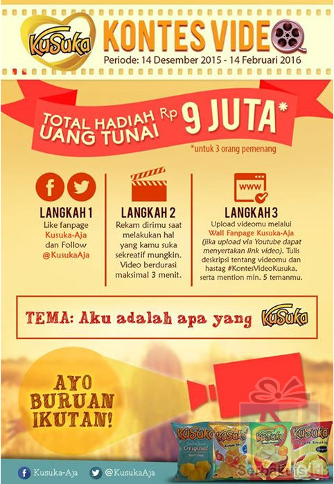 Kontes Video Kusuka Berhadiah Uang Total 9 Juta Rupiah Kontes Video Kusuka Berhadiah Uang Total 9 Juta Rupiah
