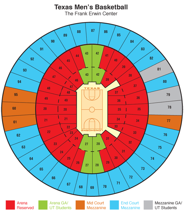 University Of Texas Basketball Seating Chart