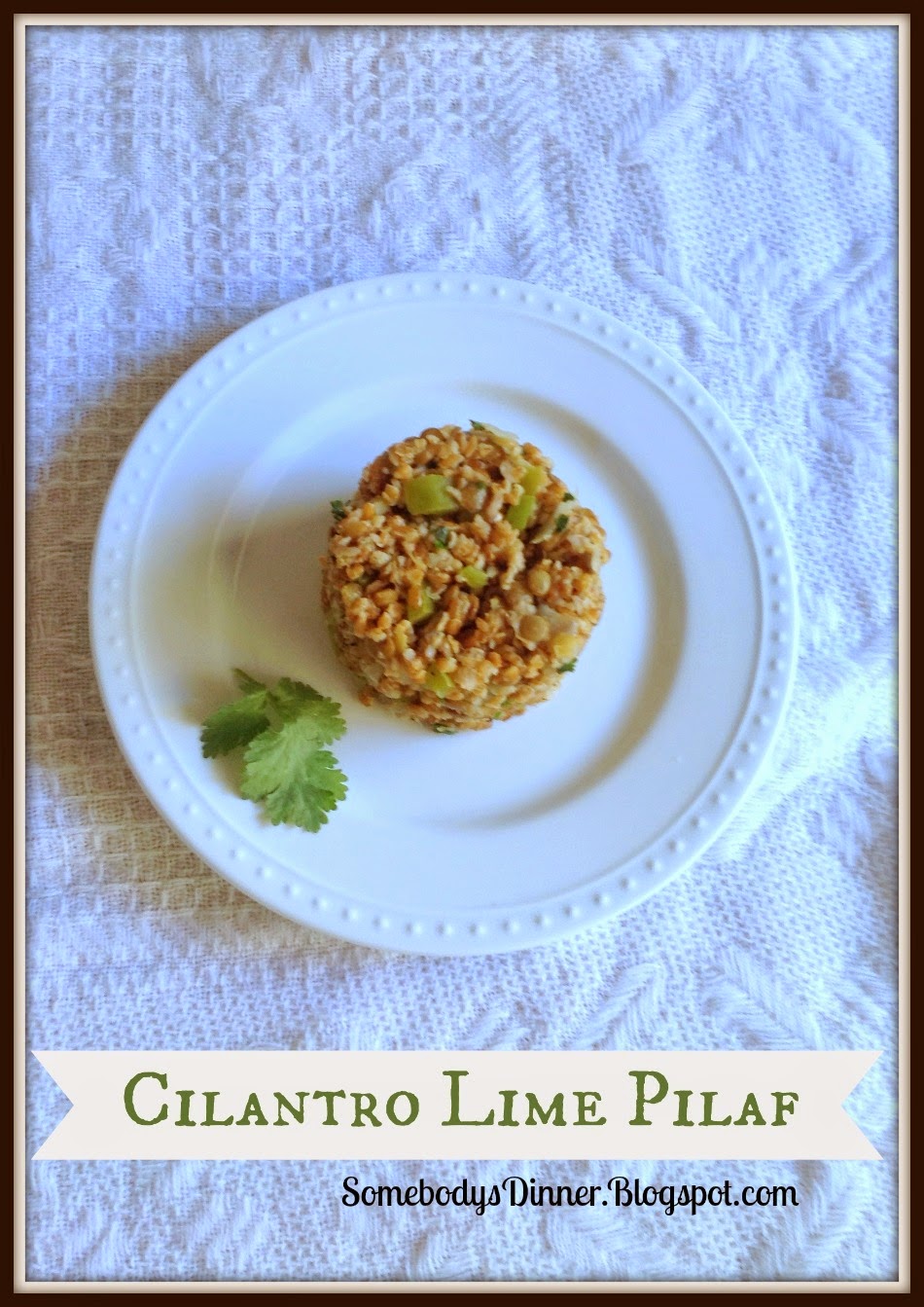 Cilantro Lime Pilaf -- healthy made with Bulgar and lentils