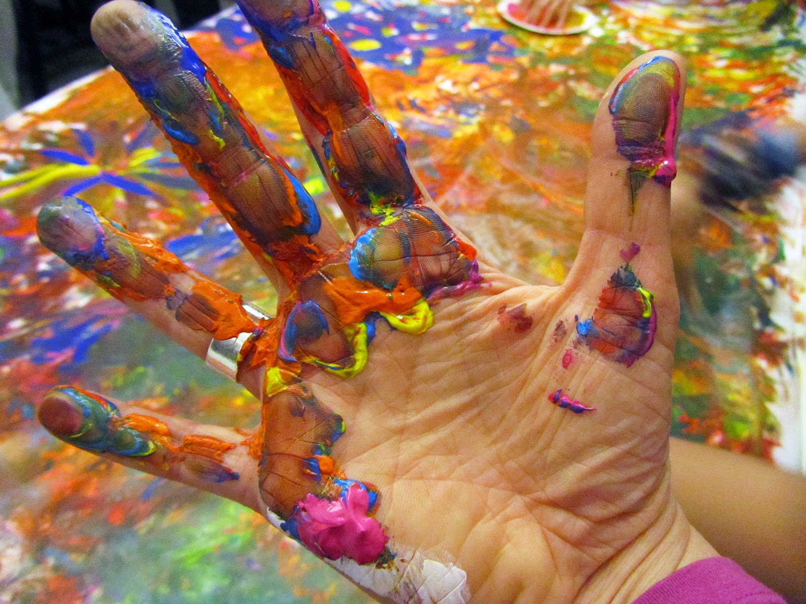 yoku: my hand covered in paint