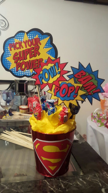 DIY superman centerpiece