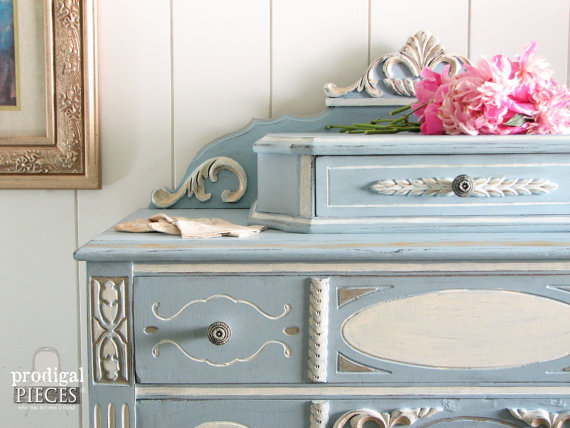 painted blue dresser