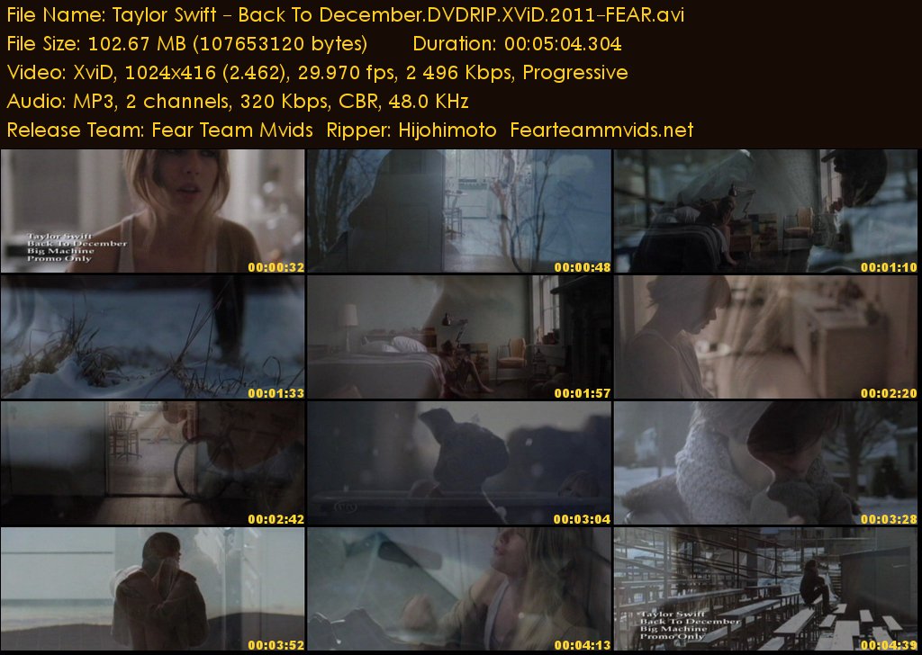 ViDeo : 1024 x 416 DVDRIP taylor swift back to december video pictures. ViDeo : 1024 x 416 DVDRIP