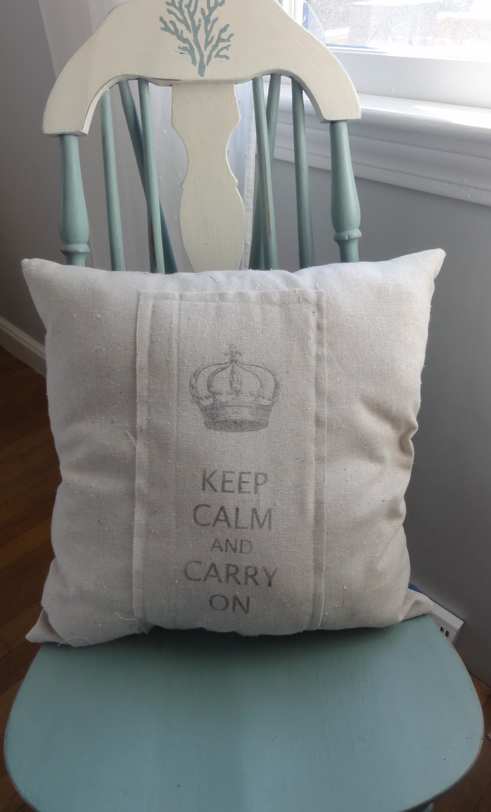 DIY Project Keep Calm & Carry On Pillow Finding Silver Pennies