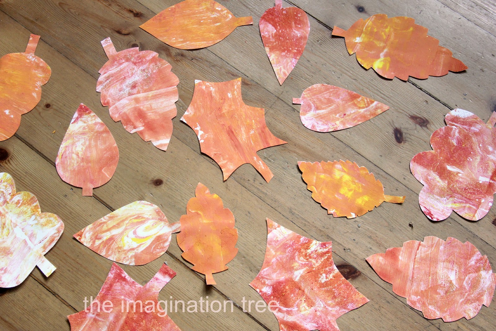 Shaving Cream Marbling Autumn Leaves The Imagination Tree