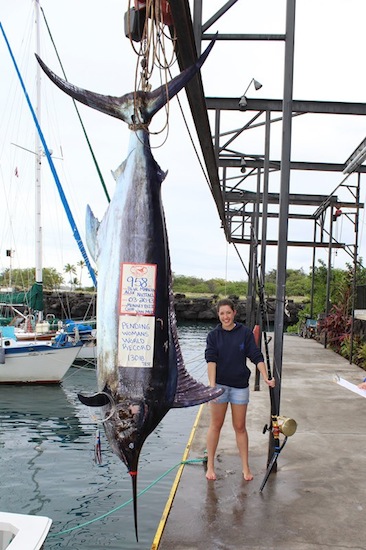 958-Pound Blue Marlin Caught by Alexandra Nuttall Off Kona, Hawaii