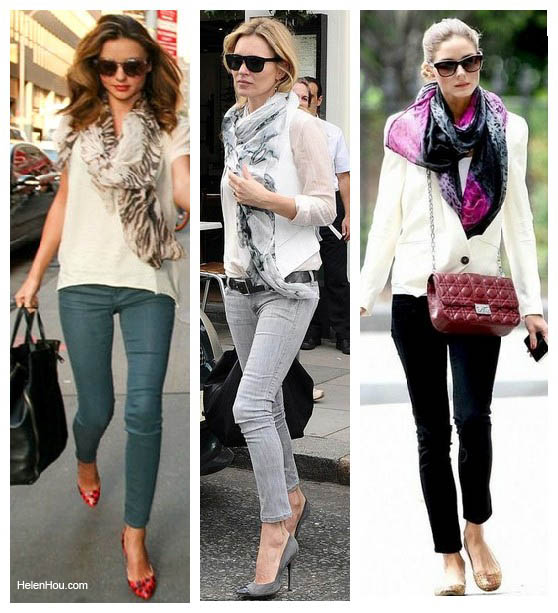 How to wear scarf with tee shirt How to wear scarf with tee shirt