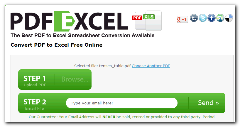 Free Pdf Excel Conversion