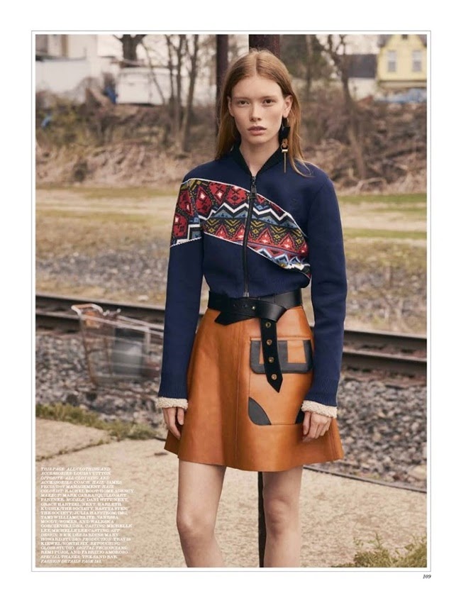 Interview June 2014, Julia Hafstrom Louis Vuitton 2014 AW:Nordic Style Knitwear with A-line Leather Mini Skirt Editorials