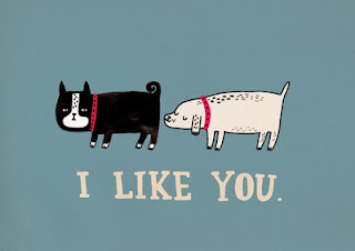 i like you, dogs sniffing butt, dogs greeting, dog ecard