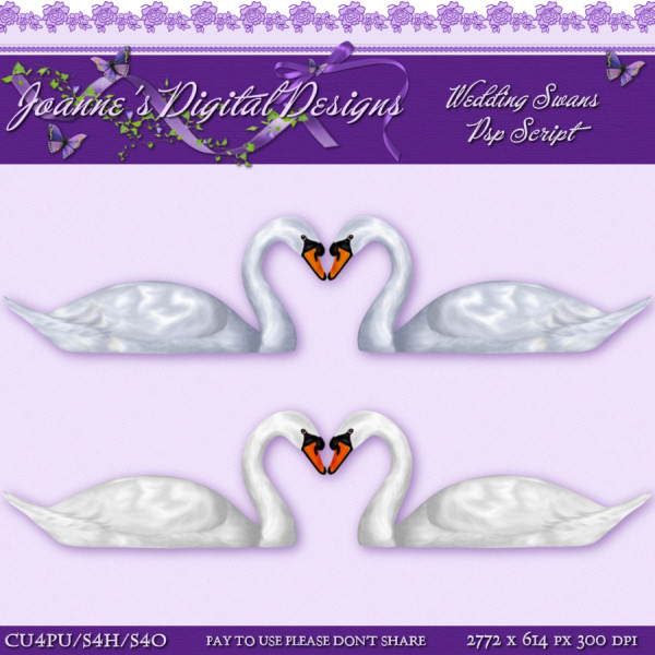 Joanne 39s Digital Designs New Wedding Swans PspScript Joanne 39s Digital Designs New Wedding Swans PspScript