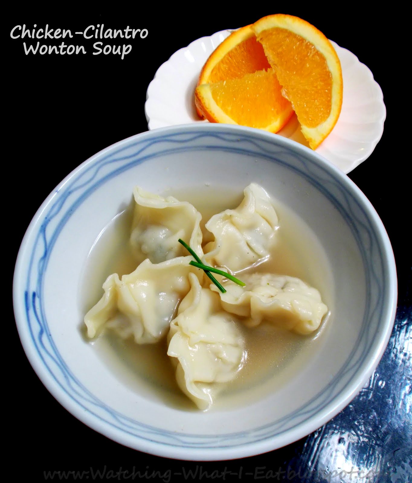 Watching What I Eat Quick ChickenCilantro Wonton Soup ready in minutes
