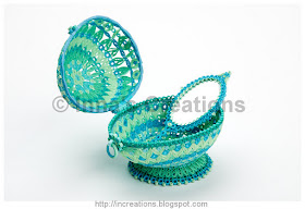 Quilled Easter egg, open