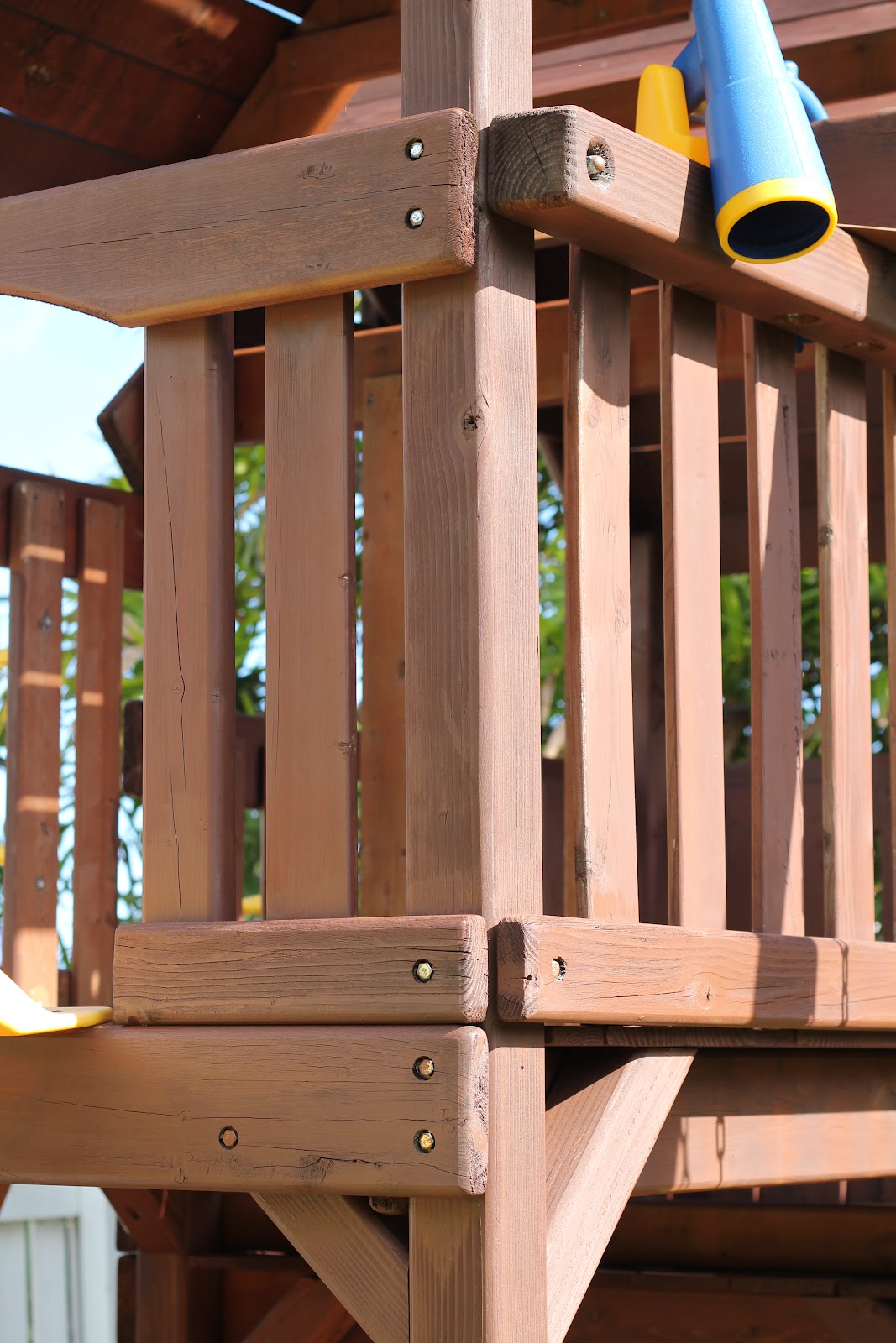 DIY Wood Staining a Kids Swing Set Livin' the Mommy Life