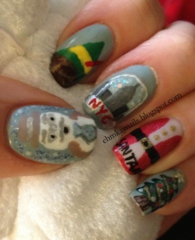 Ehmkay Nails Elf The Movie Nail Art Elf The Movie Nail Art