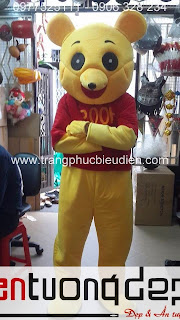 may mascot hoạt hình gấu pooh