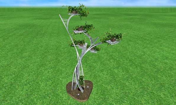 escultura de metal de diseño artistico para un jardin de lujo acabado acero cromado foto 1 escultura de metal de diseño artistico para un jardin de lujo acabado acero cromado foto 1