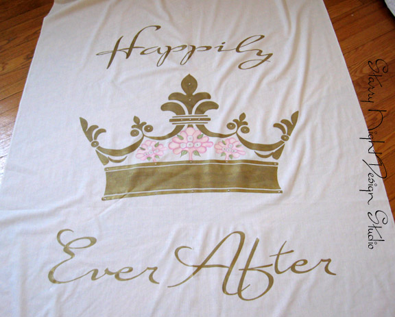 aisle runner to match It was done in metallic gold paint on ivory