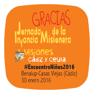 Anunciando el Encuentro de Niños y Festival de la Canción misionera en Benalup el 30 de Enero 2016