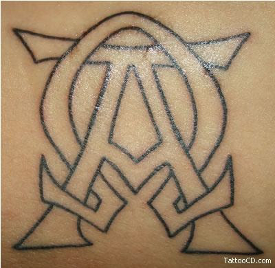 omega shoulder tribal tattoo