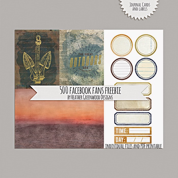 Heather Greenwood Designs | Facebook 500 | #Printable Journal Cards and Labels #freebie #pocketscrapbook