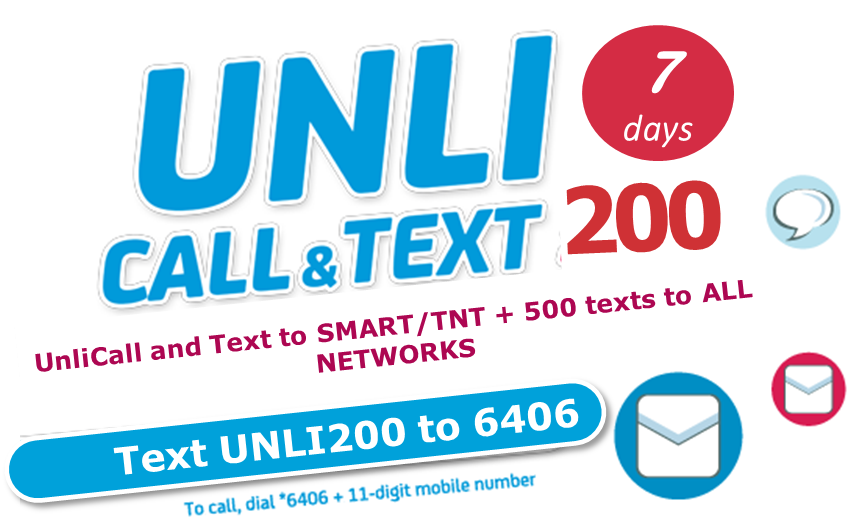 SMART Unli Call & Text Complete List 25, 30, 35, 50, 100, 200 up to