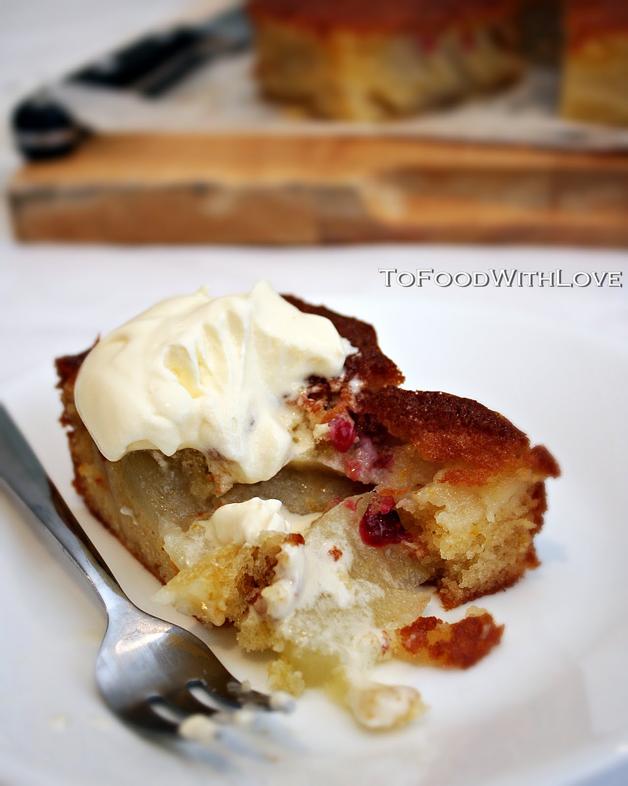 To Food with Love Pear and Raspberry Cake