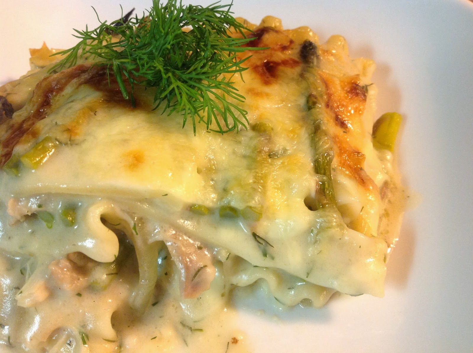 Moi j'mange!: Lasagne au poulet, champignons et asperges