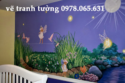 vẽ tranh tường phòng bé vẽ tranh tường mầm non